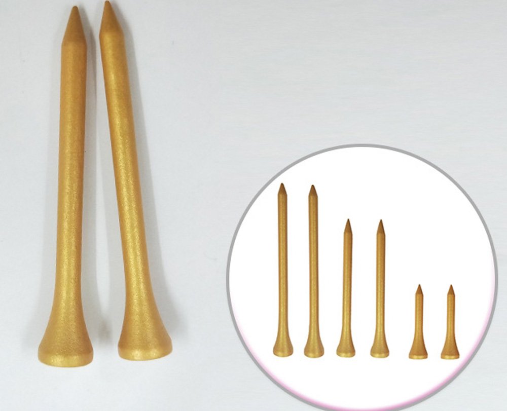 Golden Coated Bamboo Golf Tees