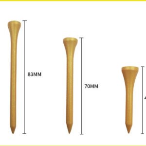 Golden coated bamboo golf tees